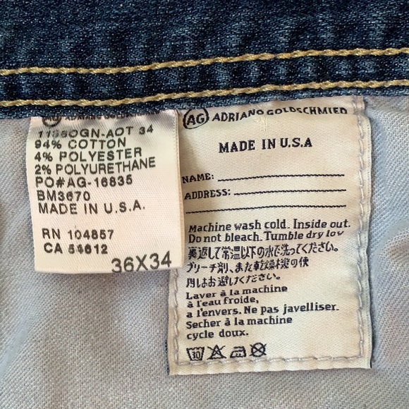AG Adriano Goldschmied The Regent Boot Cut Jeans 36x34 - Picture 6 of 6
